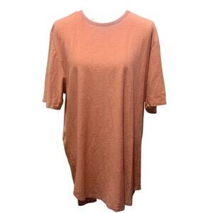 ELWOOD T-Shirt Crew Neck Curve Hem Burnt Orange Size XXL 34"L